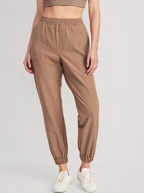 NWT Old Navy Brown High-Waisted Water-Repellent Jogger Pants Size Large